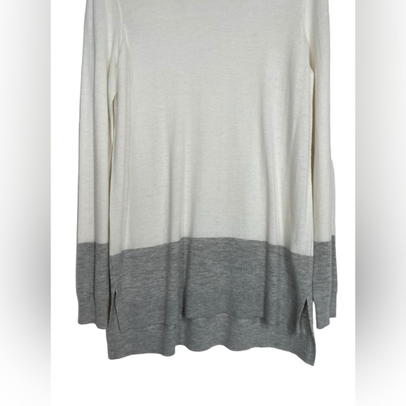 Vince Longline Sweater Viscose Cashmere Blend Long Sleeve White Grey Sz Small - Picture 4 of 11
